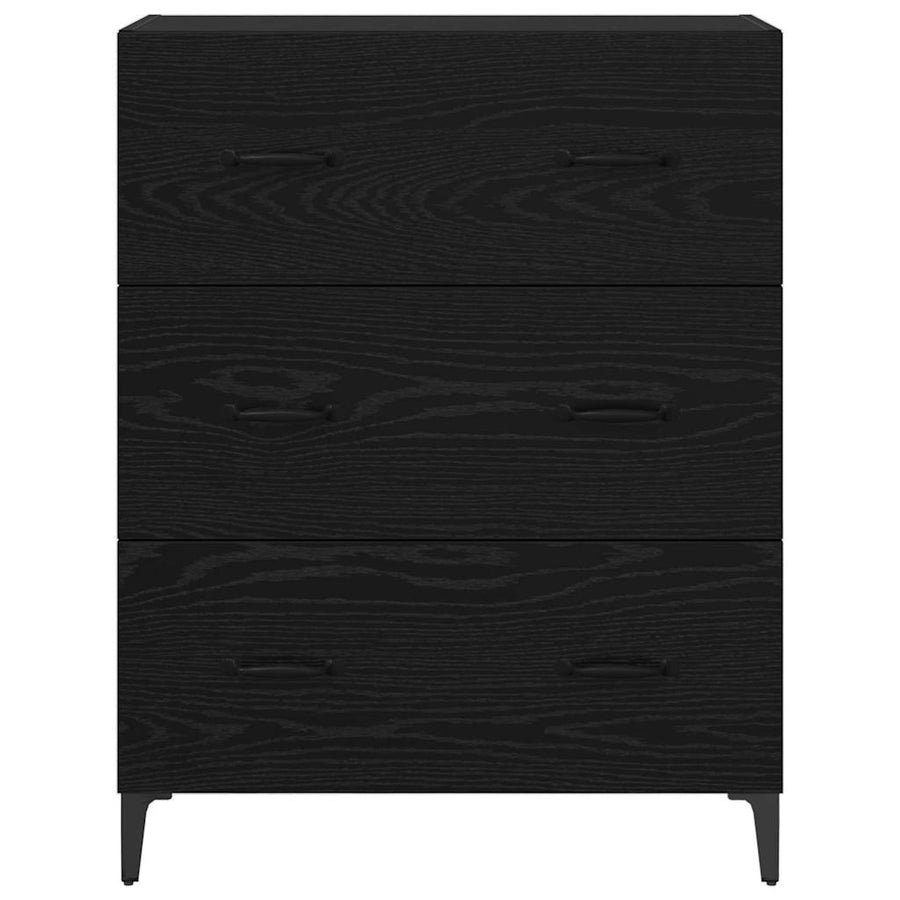 Dressoir Zwart Eiken 69,5 x 34 x 90 cm Gemonteerd hout en ijzer