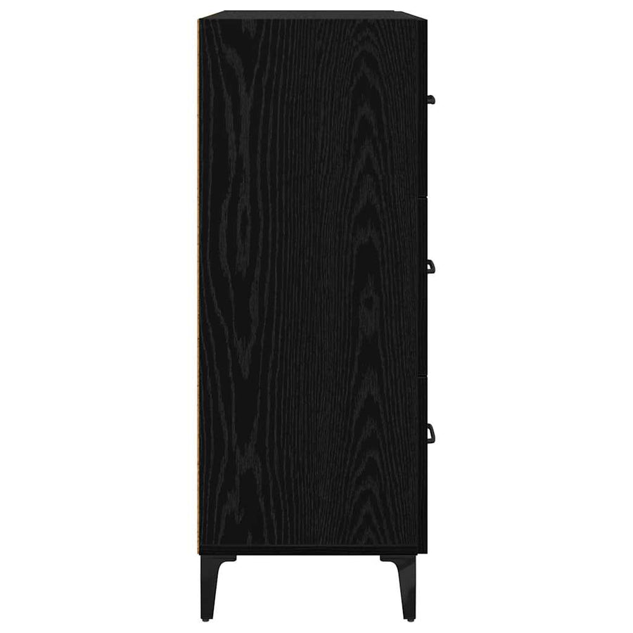 Dressoir Zwart Eiken 69,5 x 34 x 90 cm Gemonteerd hout en ijzer
