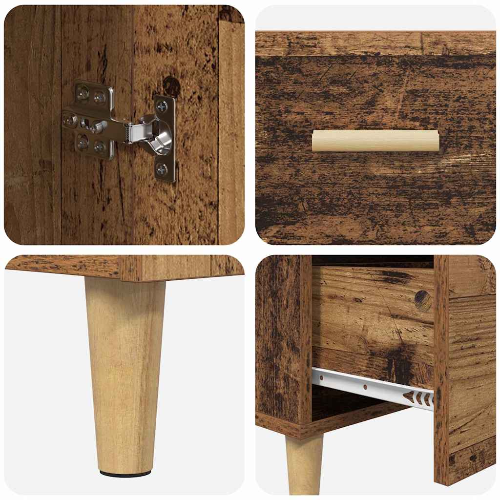 Dressoir met lade Oud hout 34 x 69.5 x 90 cm Bewerkt hout