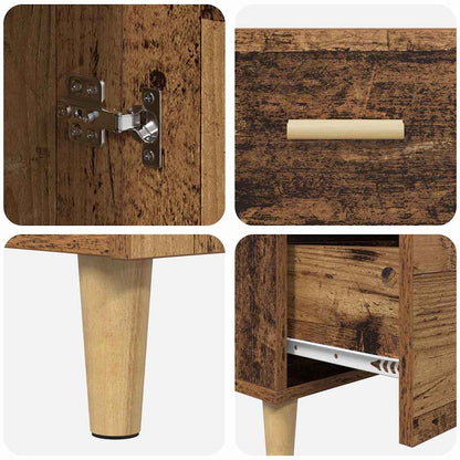Dressoir met lade Oud hout 34 x 69.5 x 90 cm Bewerkt hout
