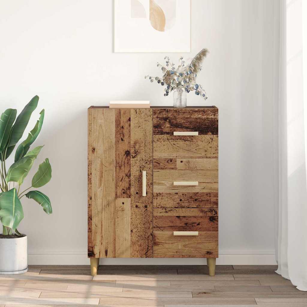 Dressoir met lade Oud hout 34 x 69.5 x 90 cm Bewerkt hout
