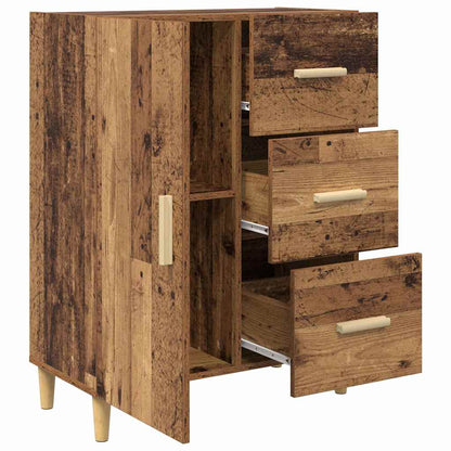 Dressoir met lade Oud hout 34 x 69.5 x 90 cm Bewerkt hout