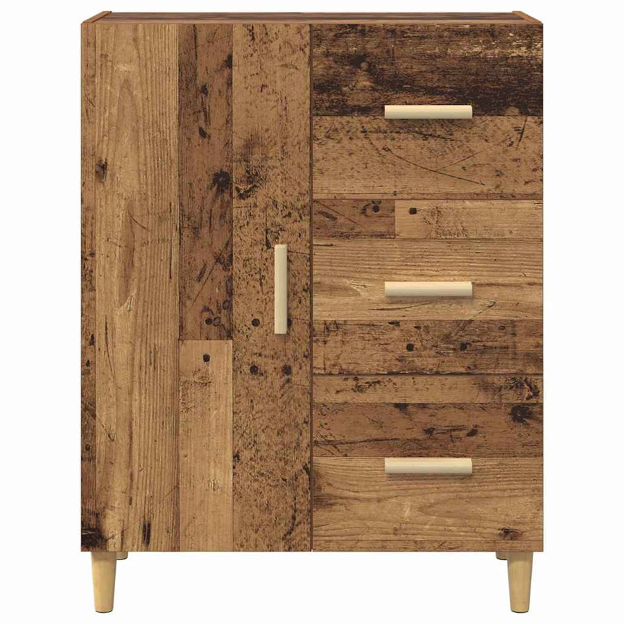 Dressoir met lade Oud hout 34 x 69.5 x 90 cm Bewerkt hout
