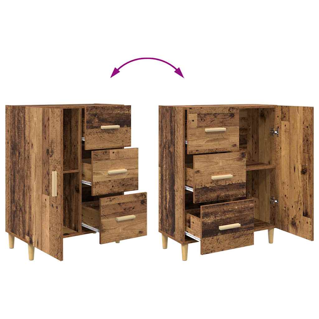 Dressoir met lade Oud hout 34 x 69.5 x 90 cm Bewerkt hout