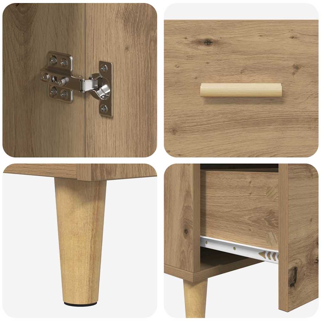Dressoir met lade Artisan Eiken 34 x 69.5 x 90 cm Bewerkt hout