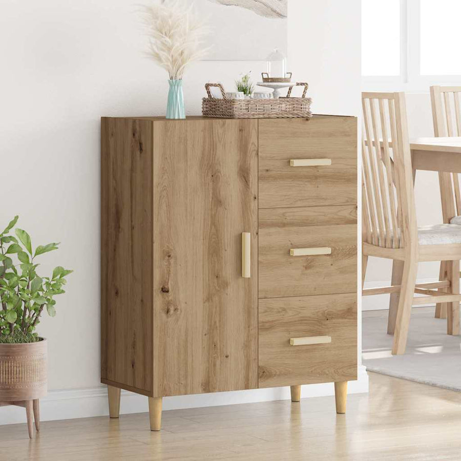 Dressoir met lade Artisan Eiken 34 x 69.5 x 90 cm Bewerkt hout