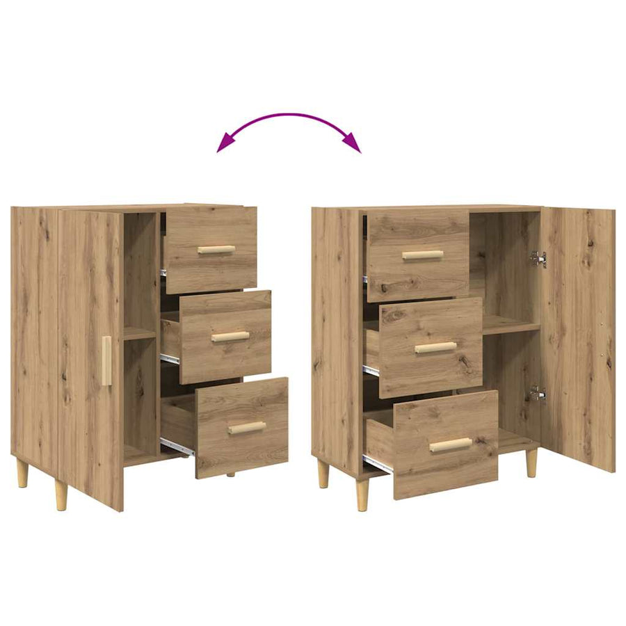Dressoir met lade Artisan Eiken 34 x 69.5 x 90 cm Bewerkt hout