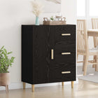 Sideboard with drawer Black oak 34 x 69.5 x 90 cm Engineered wood