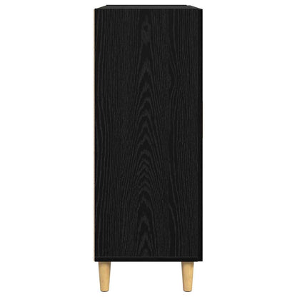 Dressoir met lade Zwart eiken 34 x 69.5 x 90 cm Bewerkt hout