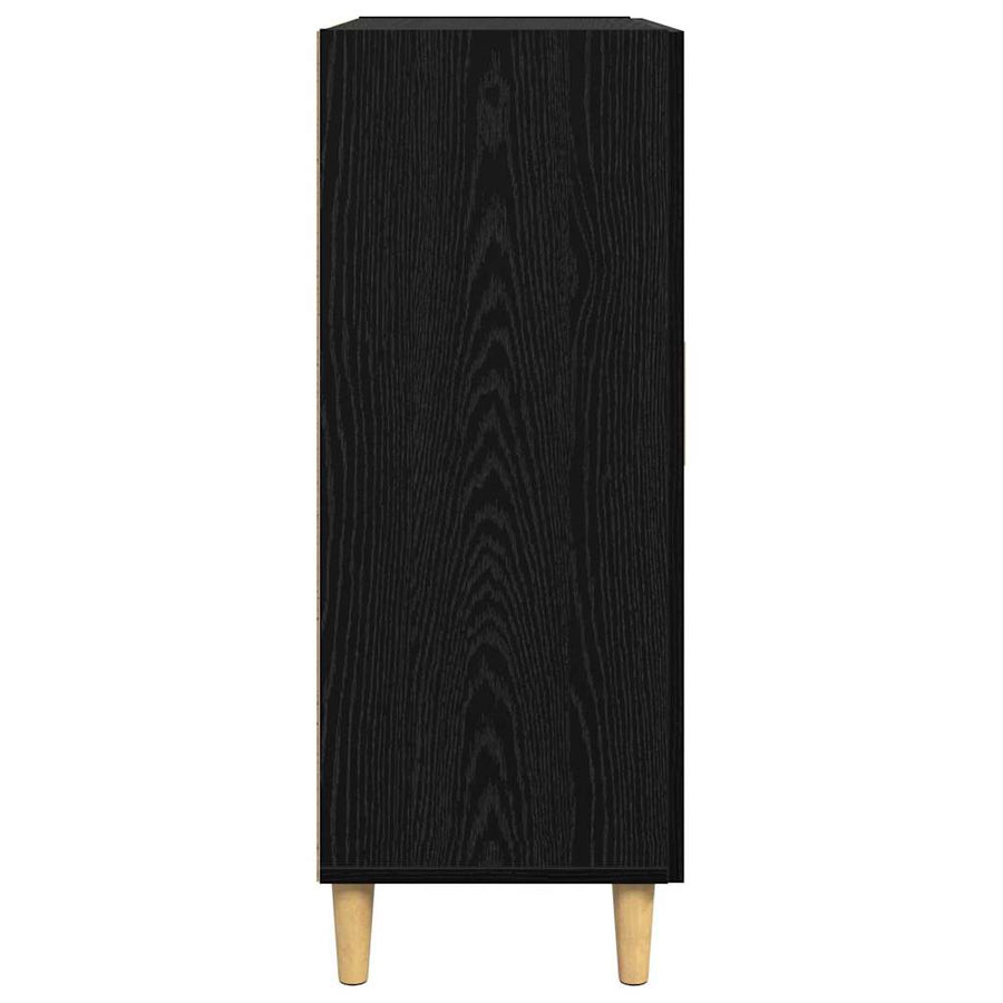 Dressoir met lade Zwart eiken 34 x 69.5 x 90 cm Bewerkt hout