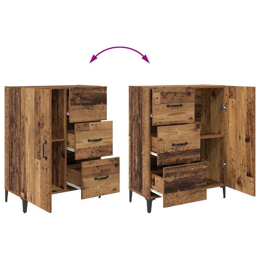 Dressoir met lade Oudhout 69,5 x 34 x 90 cm Bewerkt hout