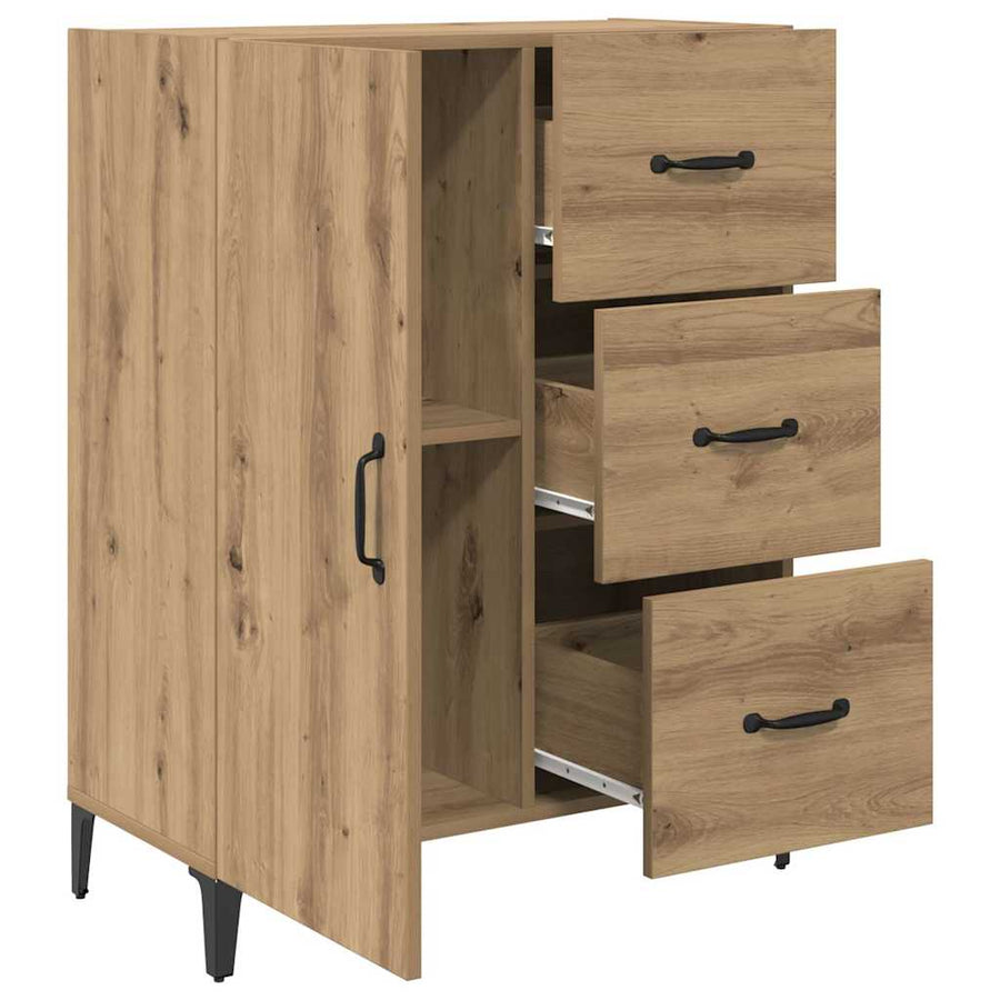 Dressoir met lade Artisan Eiken 69,5 x 34 x 90 cm Bewerkt hout