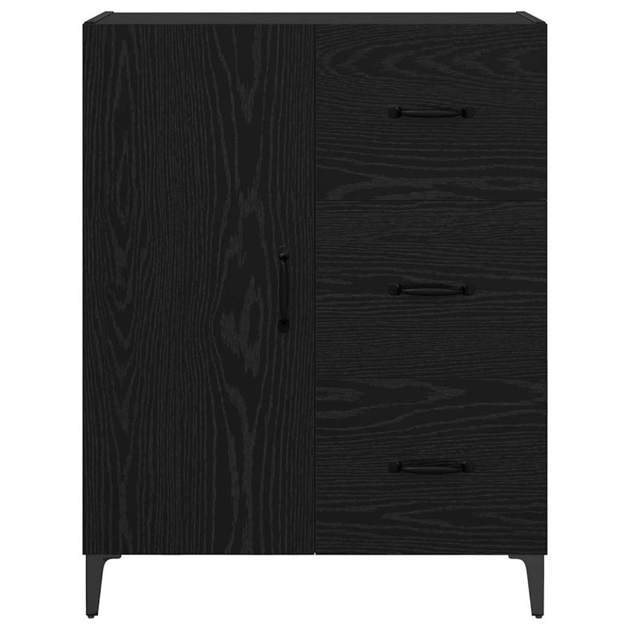 Dressoir met lade Zwart Eiken 69,5 x 34 x 90 cm Bewerkt hout