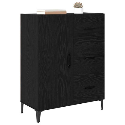 Dressoir met lade Zwart Eiken 69,5 x 34 x 90 cm Bewerkt hout