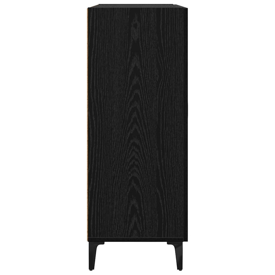 Dressoir met lade Zwart Eiken 69,5 x 34 x 90 cm Bewerkt hout