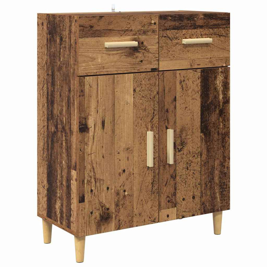 Dressoir met lade Oud hout 34 x 69.5 x 89 cm Bewerkt hout