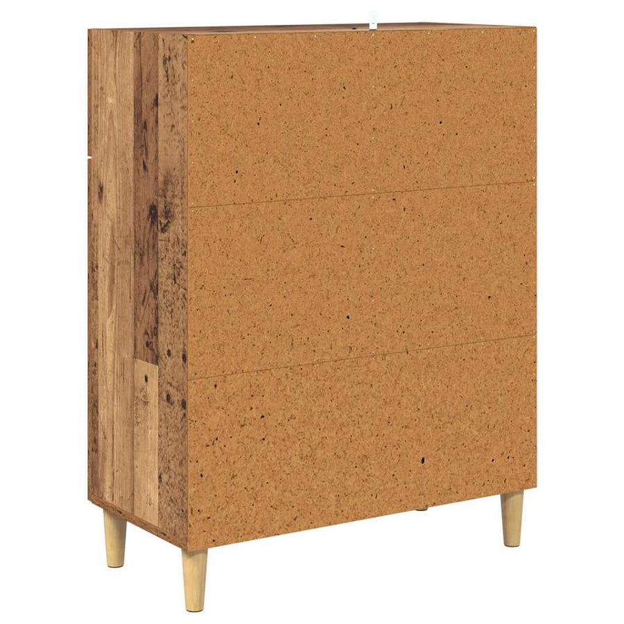 Dressoir met lade Oud hout 34 x 69.5 x 89 cm Bewerkt hout