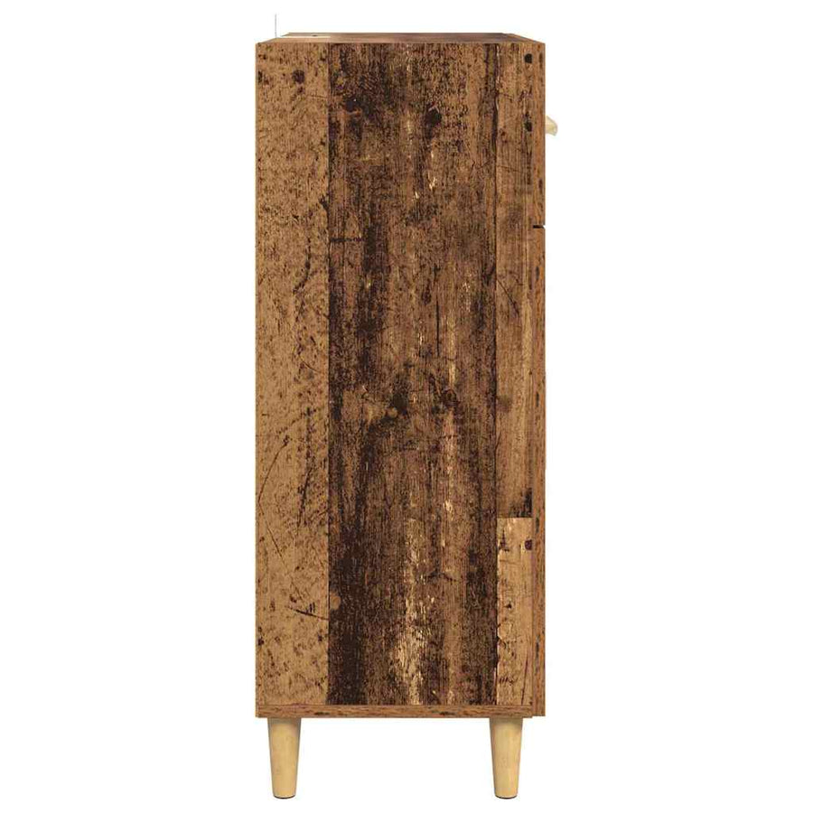 Dressoir met lade Oud hout 34 x 69.5 x 89 cm Bewerkt hout