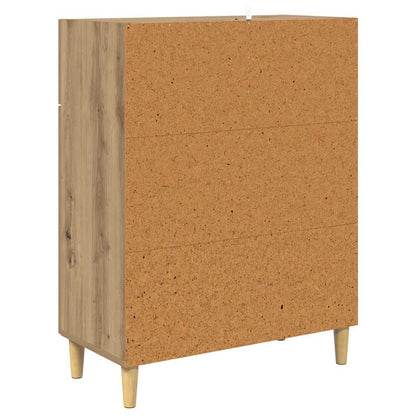 Dressoir artisanaal eikenkleurig 34 x 69.5 x 89 cm Bewerkt hout