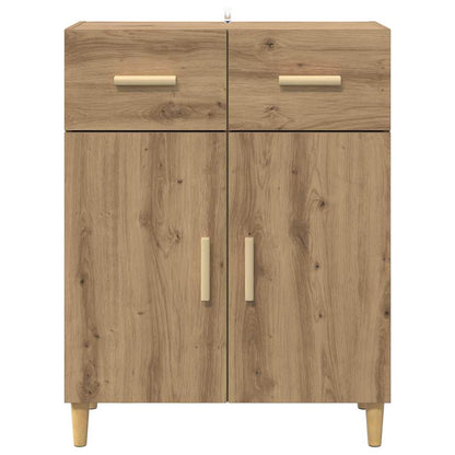 Dressoir artisanaal eikenkleurig 34 x 69.5 x 89 cm Bewerkt hout
