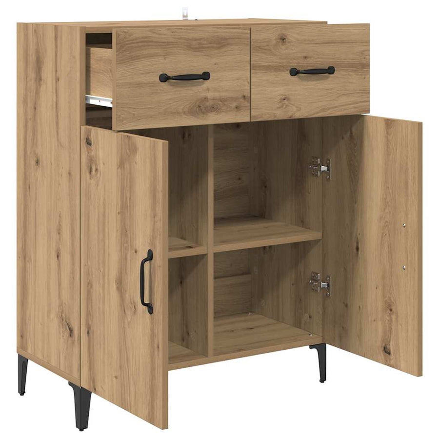 Dressoir met lade Artisan Eiken 69,5 x 34 x 90 cm Bewerkt hout