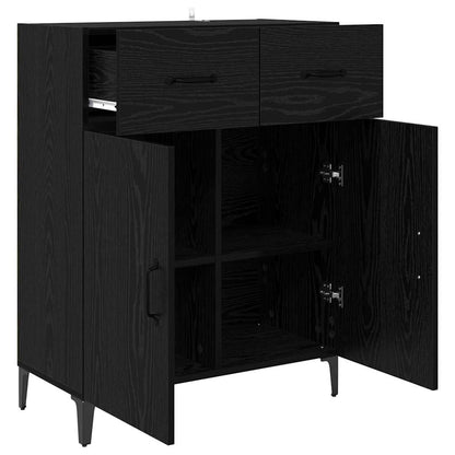 Dressoir met lade Zwart Eiken 69,5 x 34 x 90 cm Bewerkt hout
