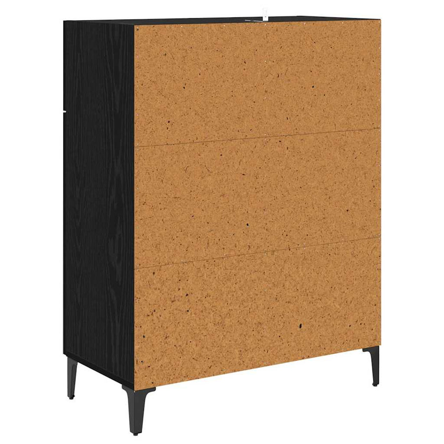 Dressoir met lade Zwart Eiken 69,5 x 34 x 90 cm Bewerkt hout