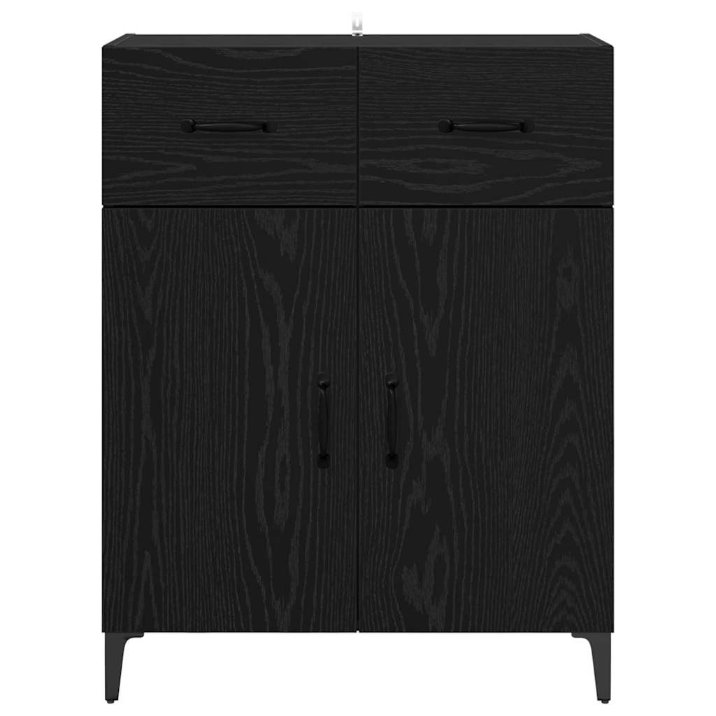 Dressoir met lade Zwart Eiken 69,5 x 34 x 90 cm Bewerkt hout
