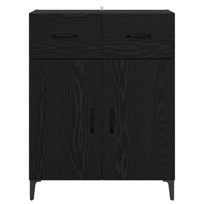 Dressoir met lade Zwart Eiken 69,5 x 34 x 90 cm Bewerkt hout