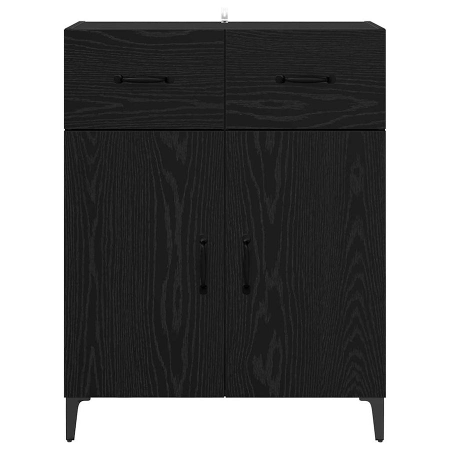 Dressoir met lade Zwart Eiken 69,5 x 34 x 90 cm Bewerkt hout