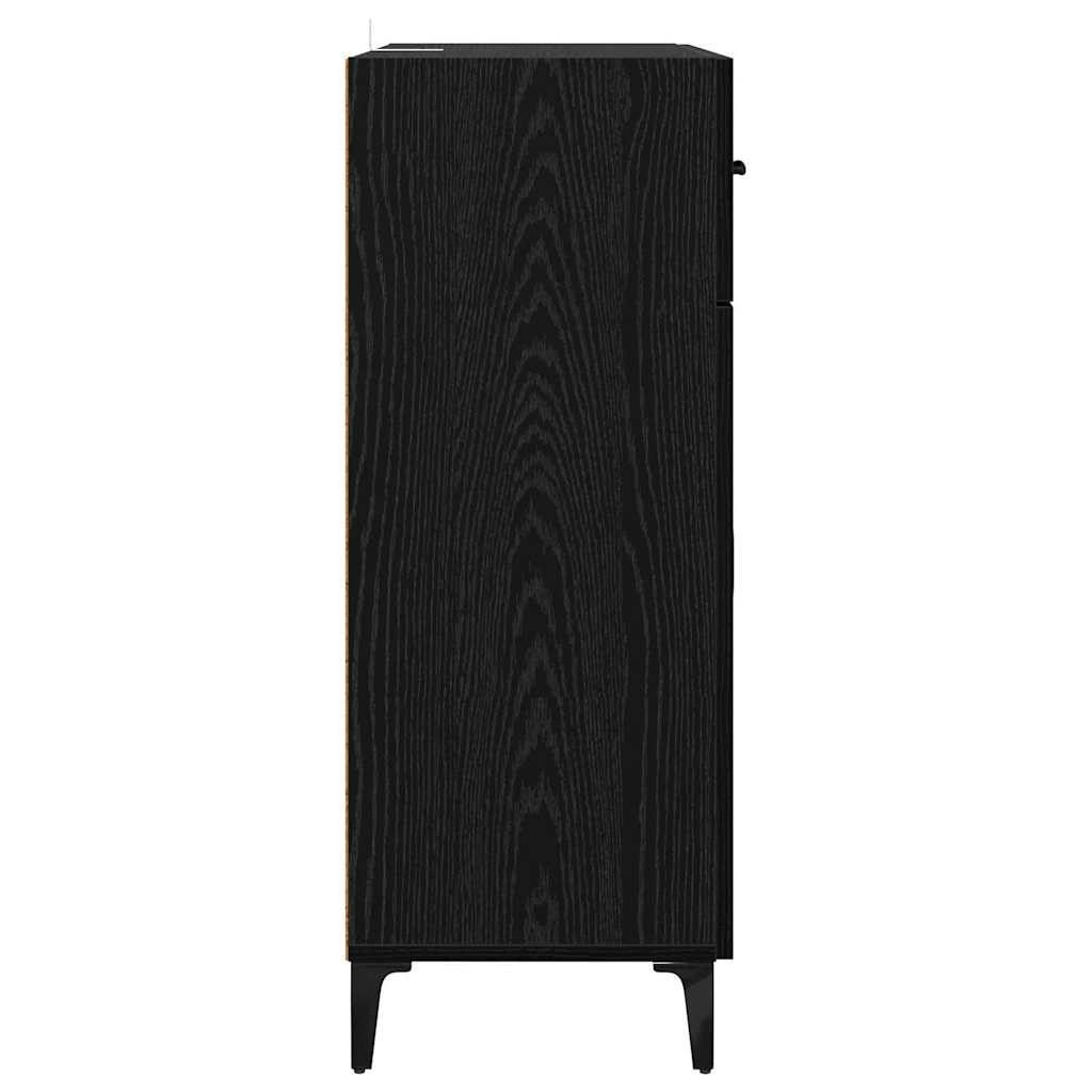 Dressoir met lade Zwart Eiken 69,5 x 34 x 90 cm Bewerkt hout