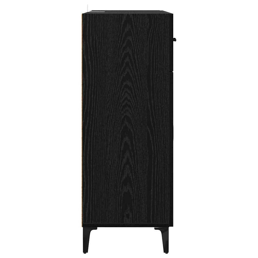 Dressoir met lade Zwart Eiken 69,5 x 34 x 90 cm Bewerkt hout