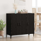 Dressoir 90x80x34 cm zwart eiken bewerkt hout