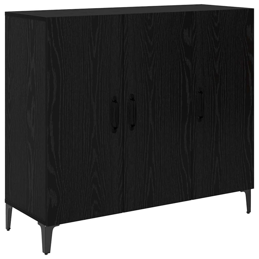 Dressoir Zwart eiken 34 x 90 x 80 cm Bewerkt hout