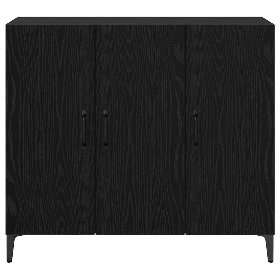 Dressoir Zwart eiken 34 x 90 x 80 cm Bewerkt hout