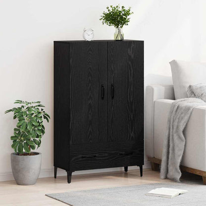 Highboard Zwart Eiken 70 x 31 x 115 cm Gemonteerd hout en ijzer