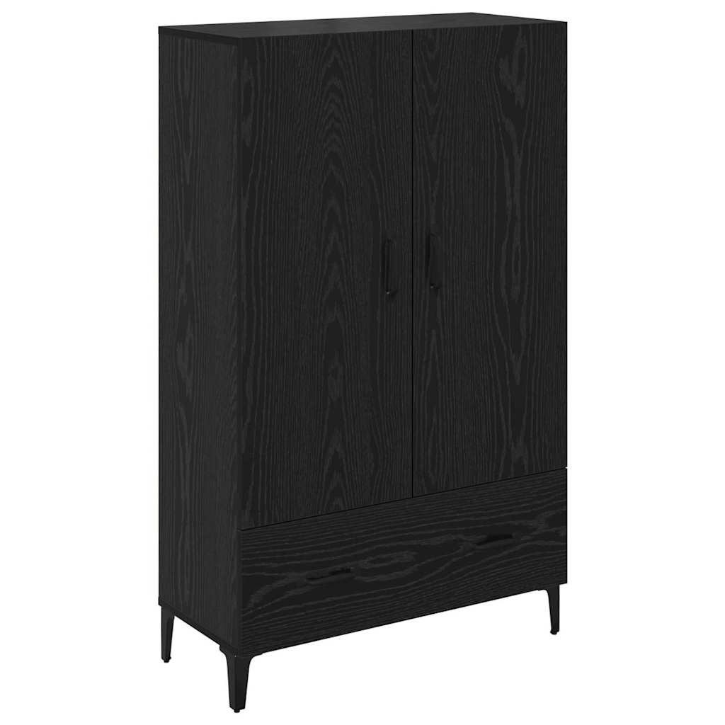 Highboard Zwart Eiken 70 x 31 x 115 cm Gemonteerd hout en ijzer