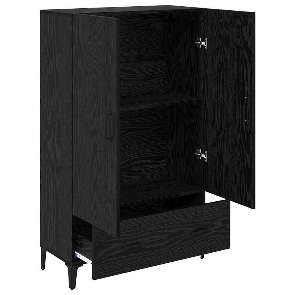 Highboard Zwart Eiken 70 x 31 x 115 cm Gemonteerd hout en ijzer