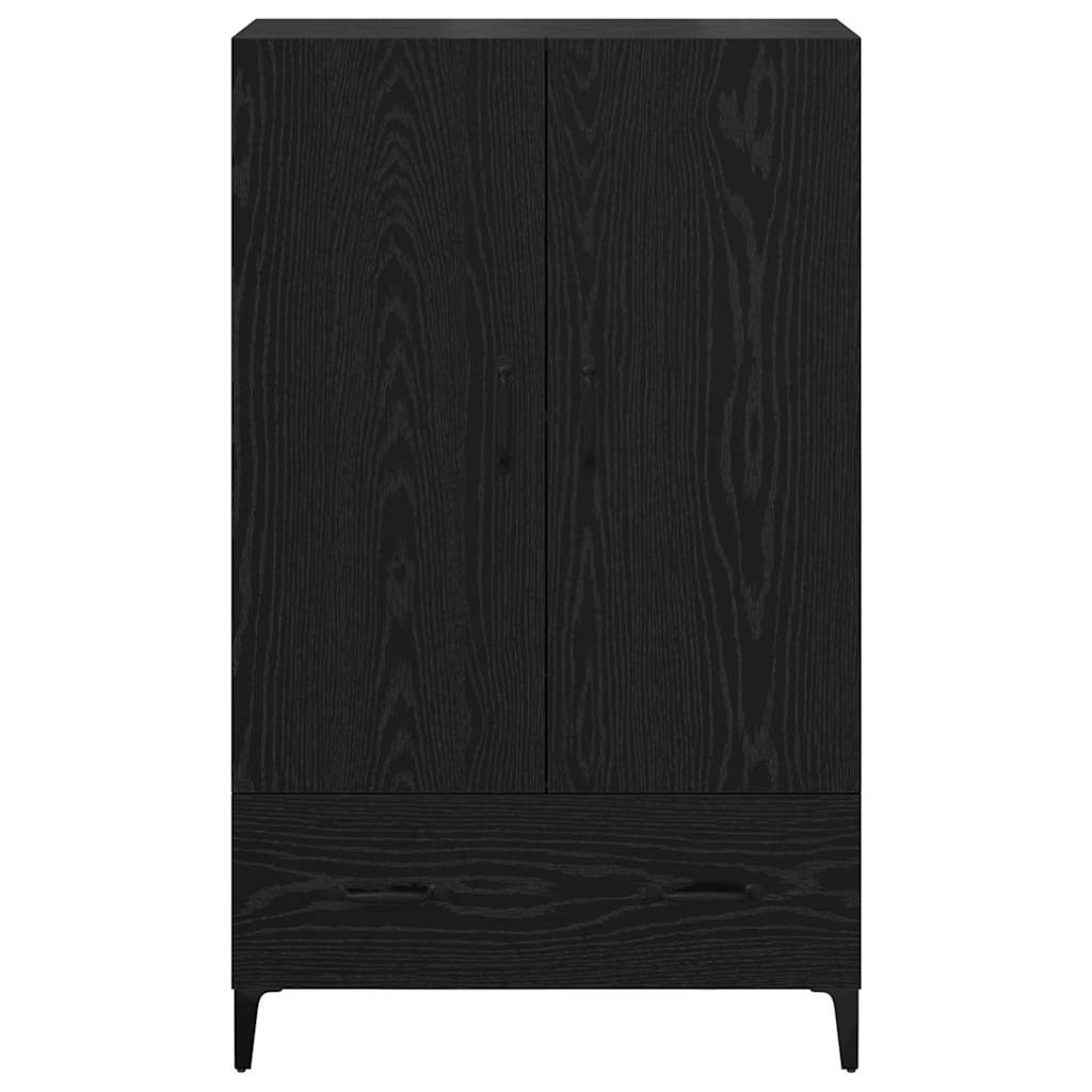 Highboard Zwart Eiken 70 x 31 x 115 cm Gemonteerd hout en ijzer
