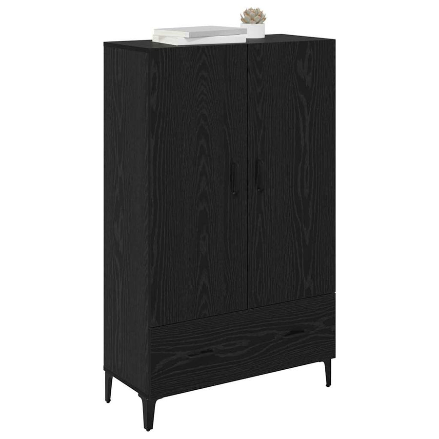 Highboard Zwart Eiken 70 x 31 x 115 cm Gemonteerd hout en ijzer