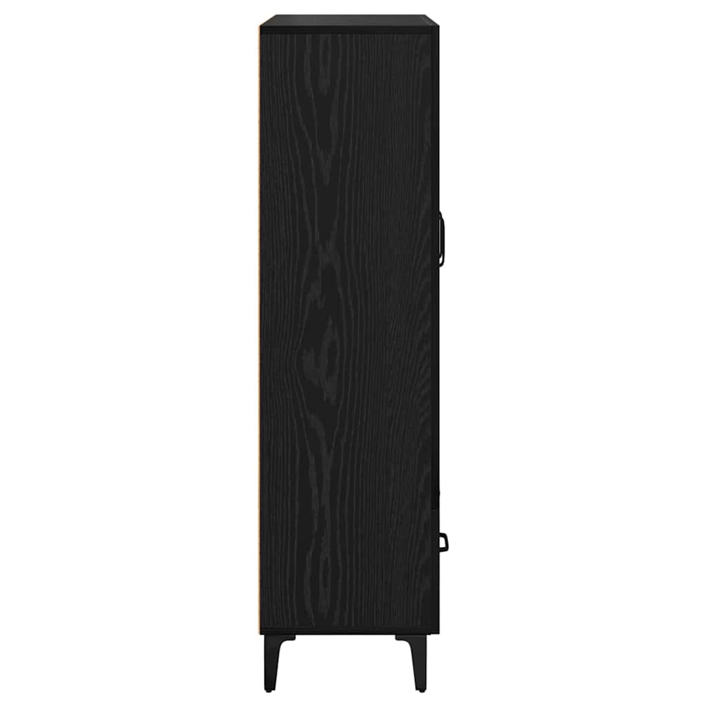Highboard Zwart Eiken 70 x 31 x 115 cm Gemonteerd hout en ijzer