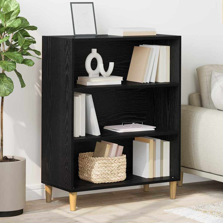 Dressoir Zwart Eiken 69,5 x 32,5 x 90 cm Bewerkt hout