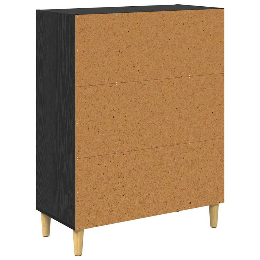 Dressoir Zwart Eiken 69,5 x 32,5 x 90 cm Bewerkt hout