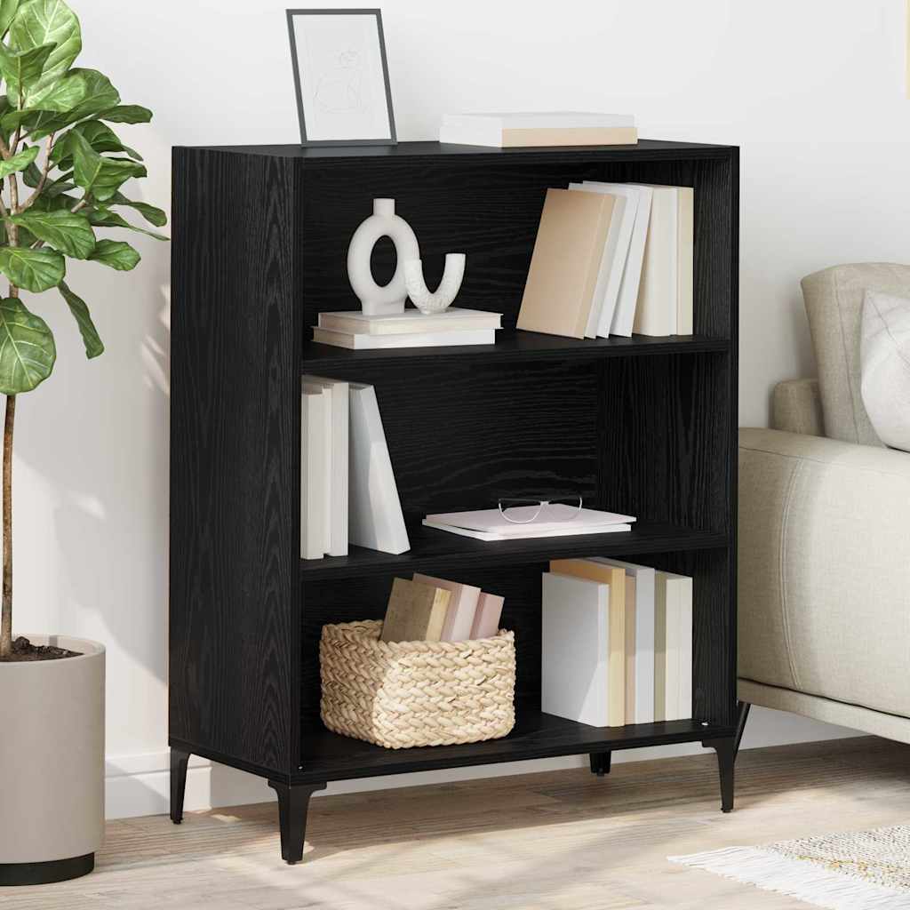 Dressoir Zwart Eiken 69,5 x 32,5 x 90 cm Bewerkt hout