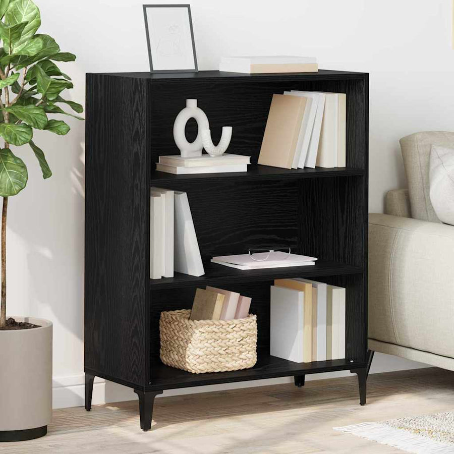 Dressoir Zwart Eiken 69,5 x 32,5 x 90 cm Bewerkt hout