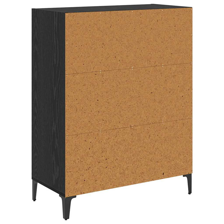 Dressoir Zwart Eiken 69,5 x 32,5 x 90 cm Bewerkt hout