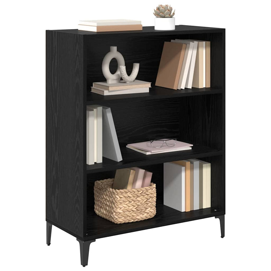 Dressoir Zwart Eiken 69,5 x 32,5 x 90 cm Bewerkt hout