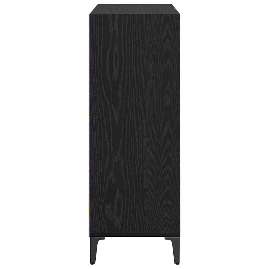Dressoir Zwart Eiken 69,5 x 32,5 x 90 cm Bewerkt hout