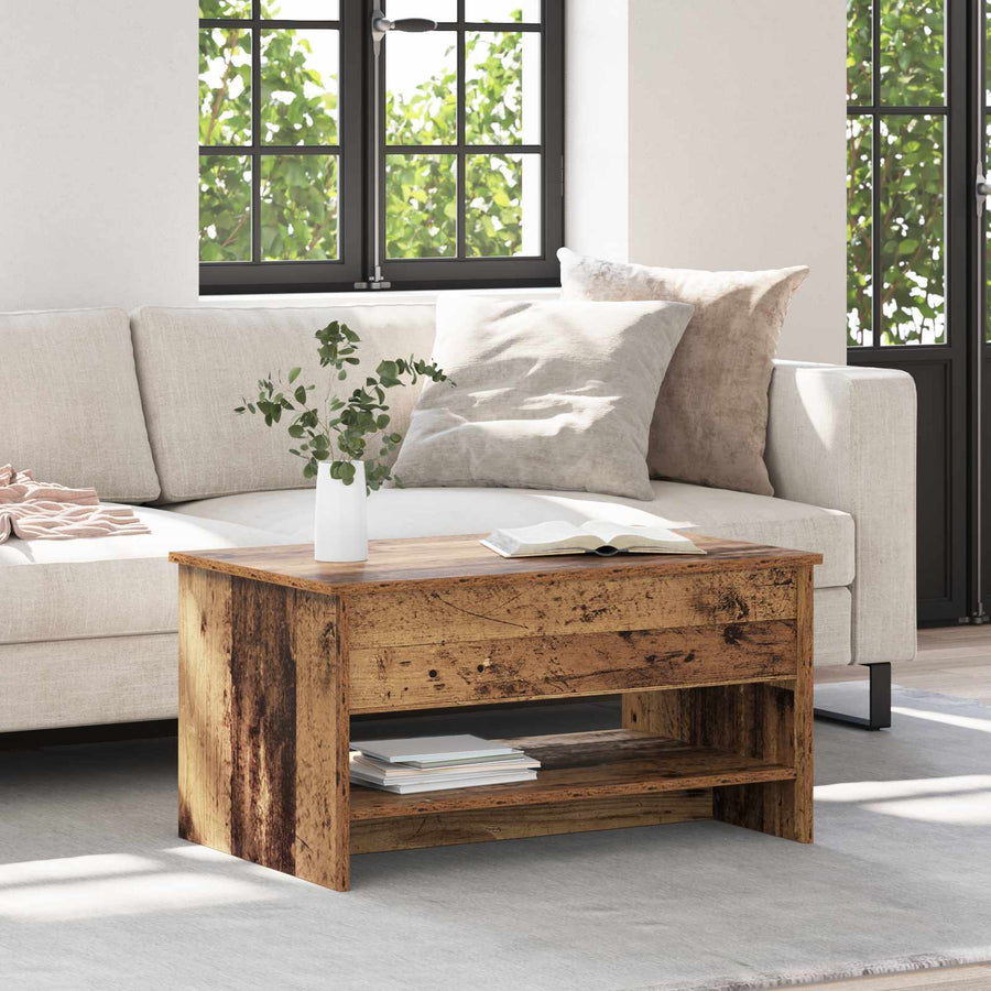 Salontafel Oud Hout 80 x 50,5 x 41,5 cm Bewerkt hout