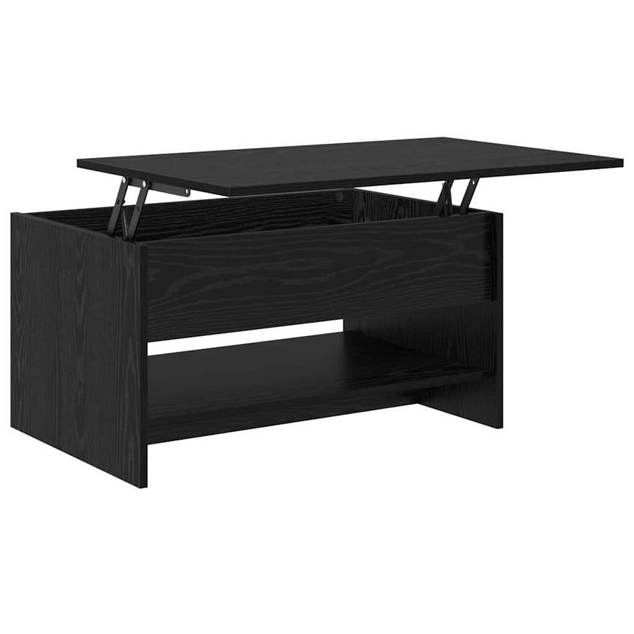 Salontafel Zwart Eiken 80 x 50,5 x 41,5 cm Bewerkt hout